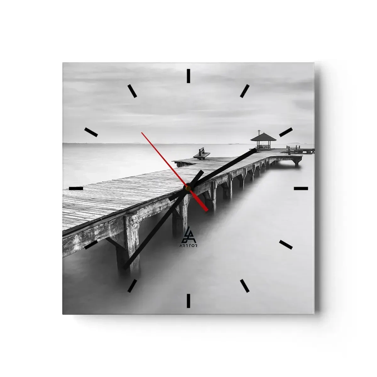 Reloj de pared - Reloj de vidrio - Lejos - 40x40 cm