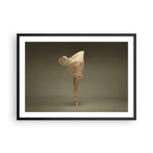 Póster en marco negro - Una bailarina flotando en el aire con tela. - 70x50cm - A punto de volar - Decoración de pared moderna para salón y dormitorio ARTTOR