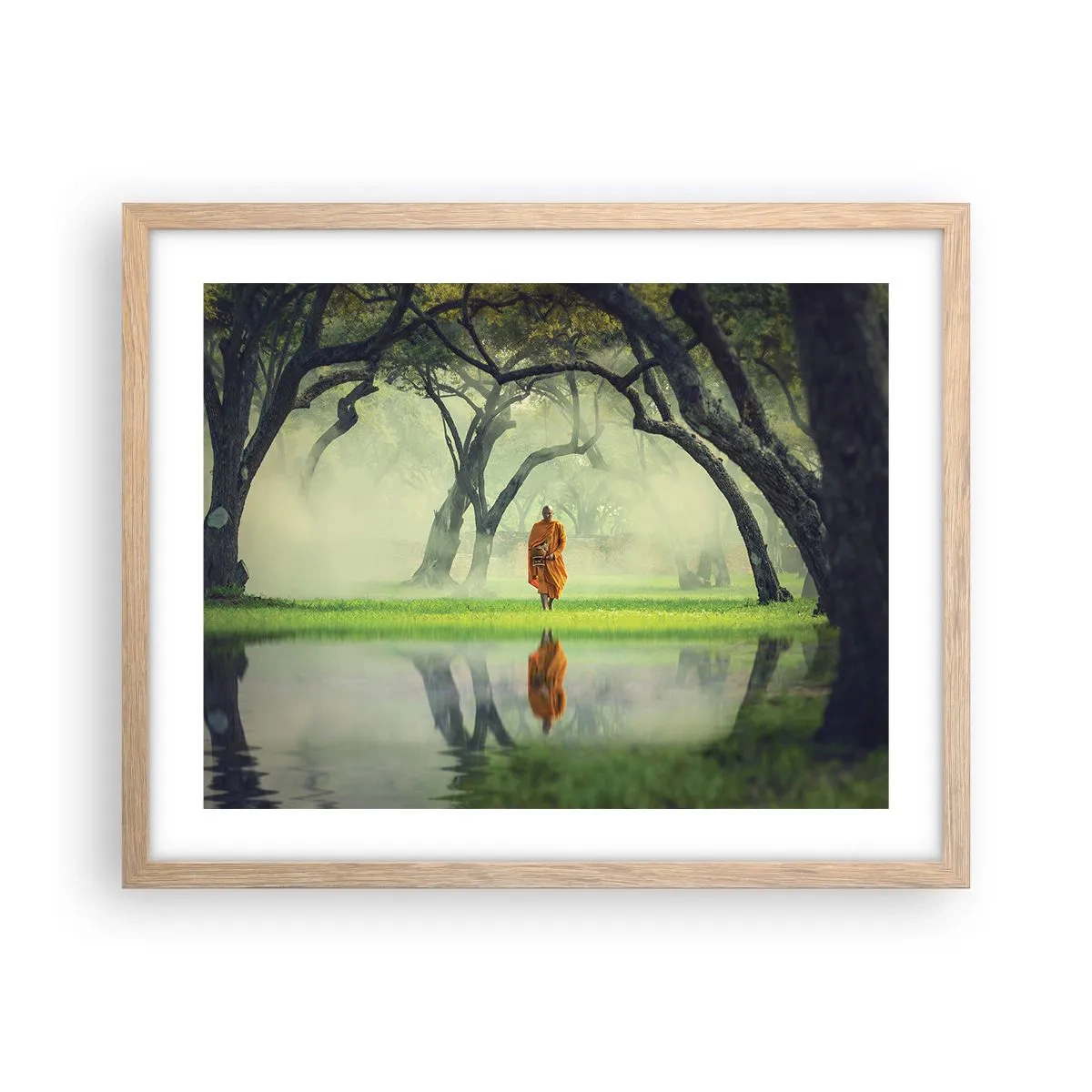 Póster en marco roble claro - En el camino de la iluminación - 50x40 cm