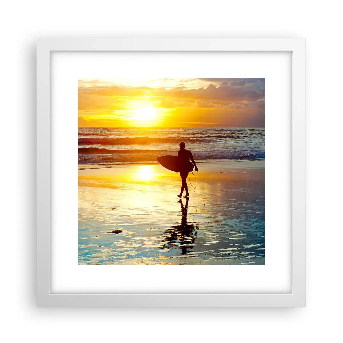 Póster en marco blanco - El regreso del guerrero - 30x30 cm