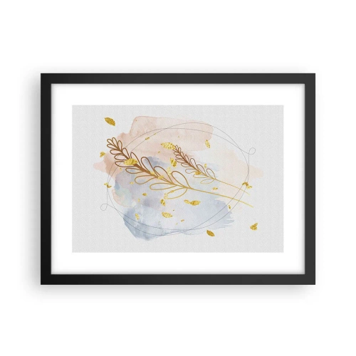 Póster en marco negro - Ráfaga dorada - 40x30 cm