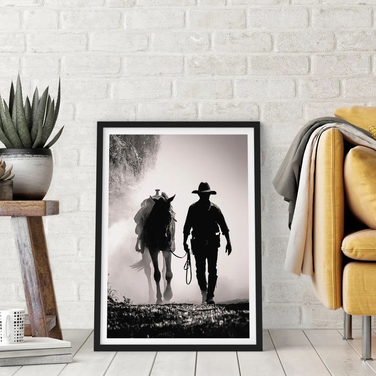 Póster en marco negro - La mañana de Texas - 30x40 cm