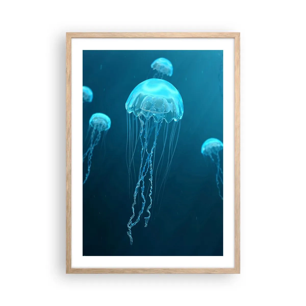 Póster en marco roble claro - Danza oceánica - 50x70 cm