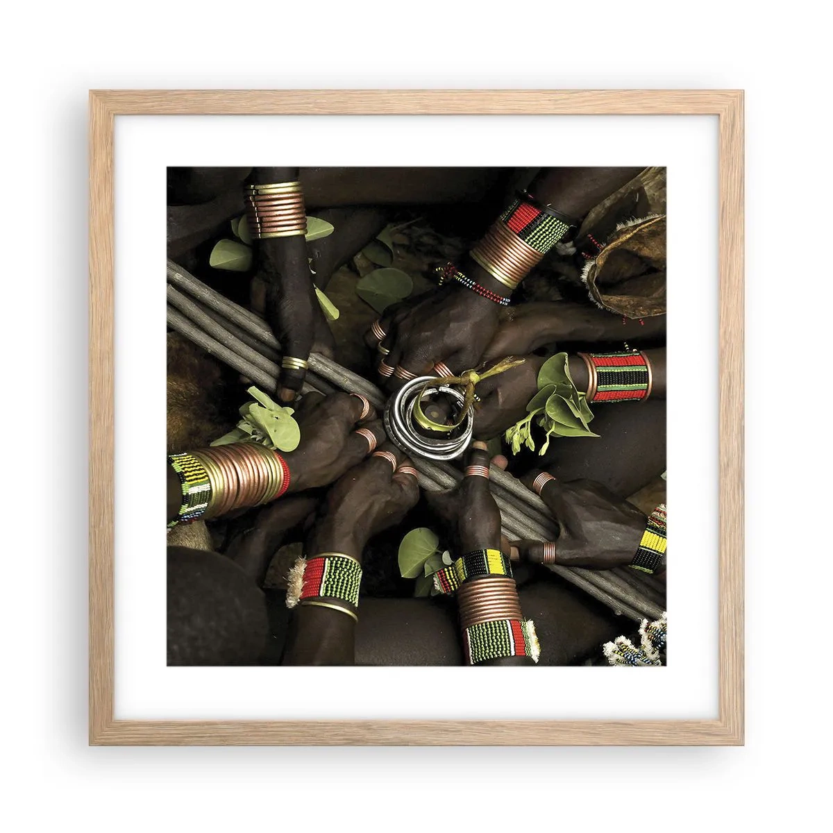 Póster en marco roble claro - Estamos juntos - 40x40 cm