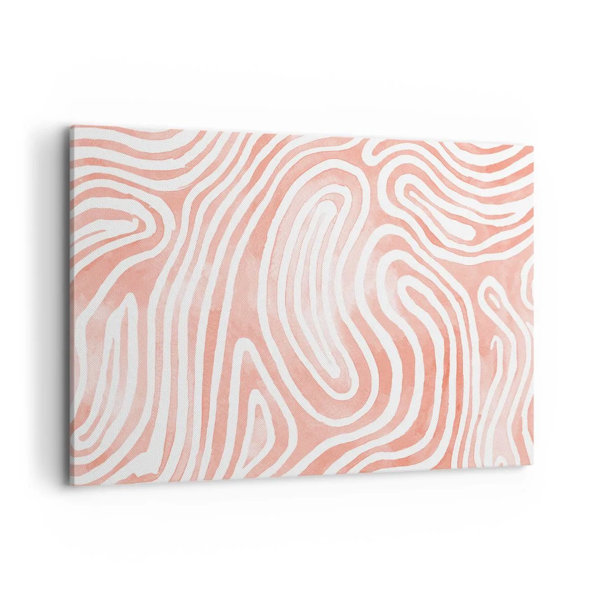 Cuadro sobre lienzo - Impresión de Imagen - Patrón abstracto en tonos rosa y blanco. - 120x80cm - En un laberinto de coral - Decoración de pared moderna para salón y dormitorio ARTTOR
