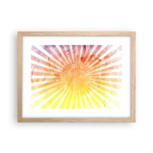 Póster en marco roble claro - Renacer del sol - 40x30 cm