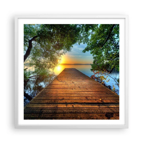 Póster en marco blanco - Tómate tu tiempo, siéntate - 60x60 cm