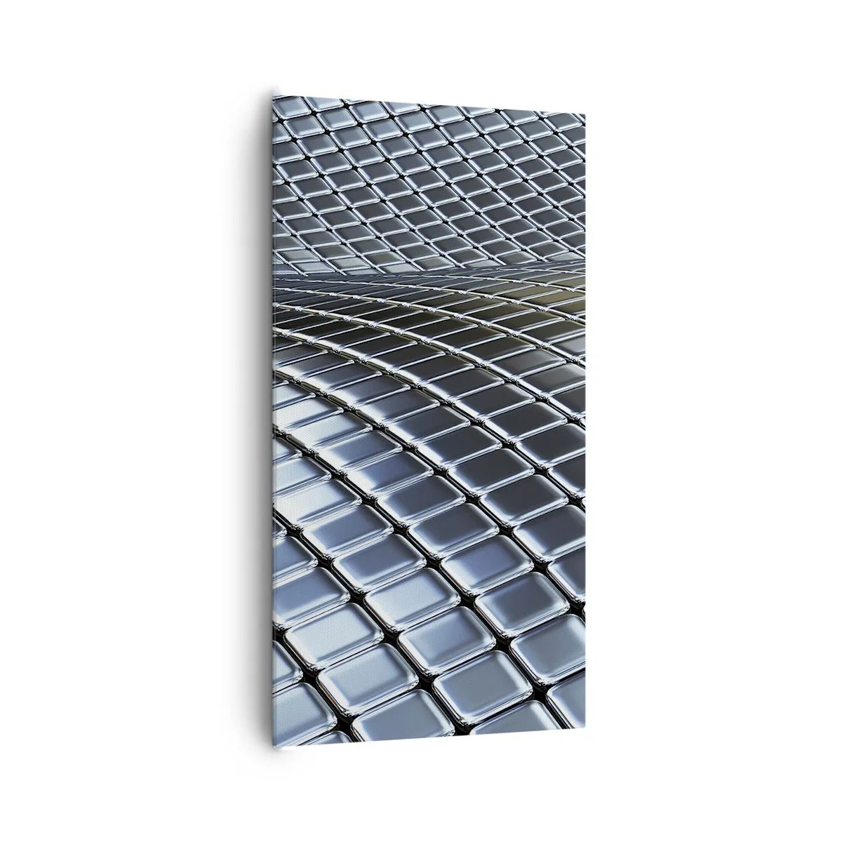 Cuadro sobre lienzo - Impresión de Imagen - Ola de plata - 65x120 cm