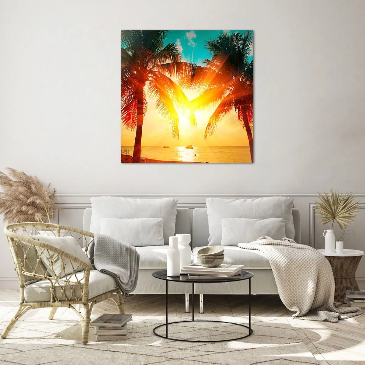 Cuadro sobre vidrio - Impresiones sobre Vidrio - Pareja exótica - 50x50 cm