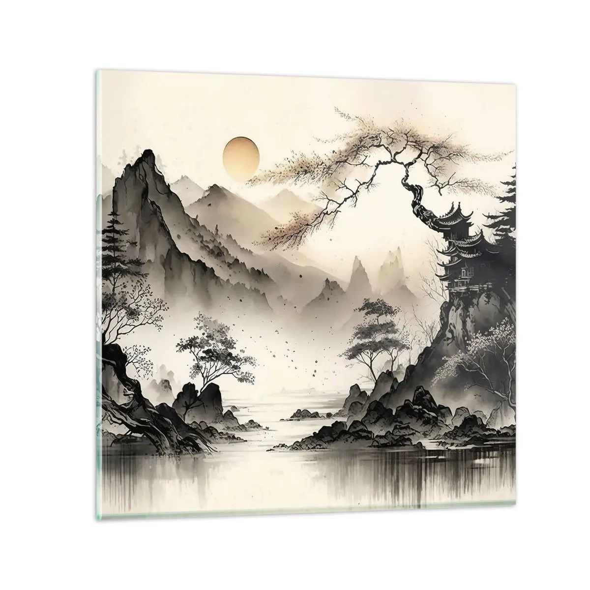 Cuadro sobre vidrio - Impresiones sobre Vidrio - El encanto único de Oriente - 60x60 cm