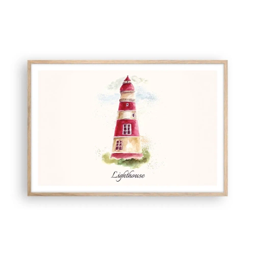 Póster en marco roble claro - Siempre observando - 91x61 cm