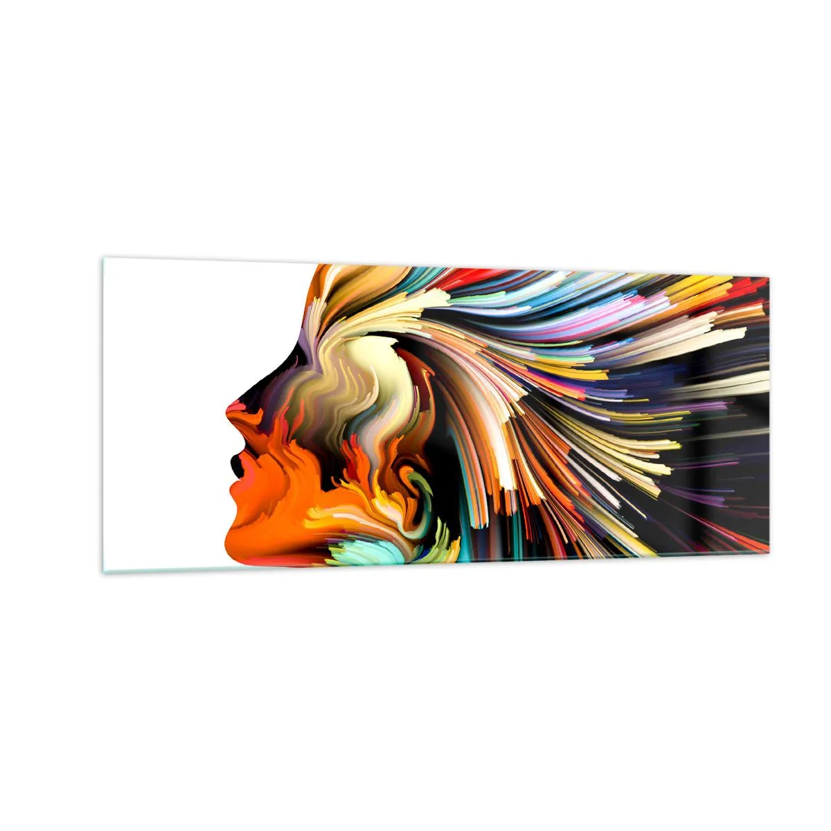 Cuadro sobre vidrio - Impresiones sobre Vidrio - La explosión de la imaginación - 100x40 cm