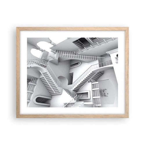 Póster en marco roble claro - Paradojas del espacio - 50x40 cm