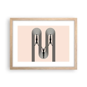 Póster en marco roble claro - Al revés, o no - 40x30 cm