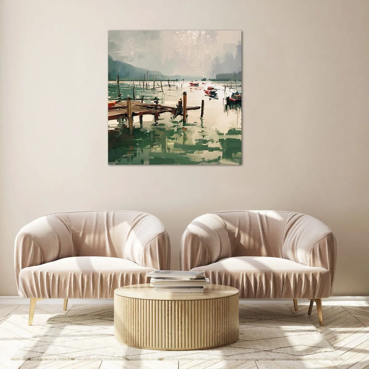 Cuadro sobre vidrio - Impresiones sobre Vidrio - Empapado en la luna fundida - 70x70 cm