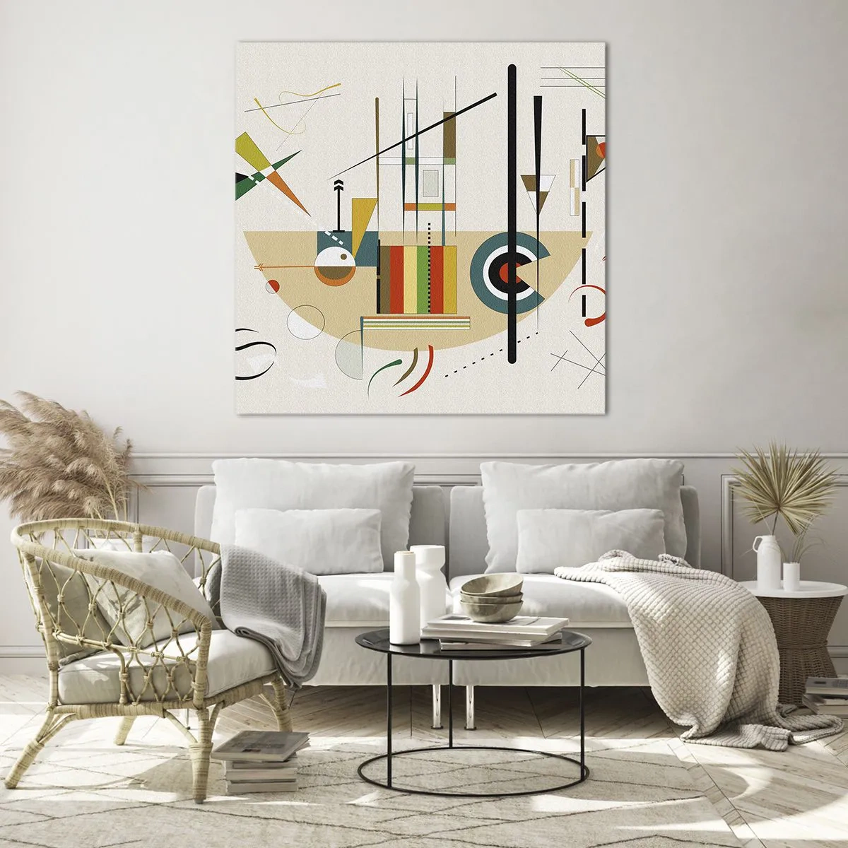 Cuadro sobre vidrio - Impresiones sobre Vidrio - Y el mundo ríe - 70x70 cm