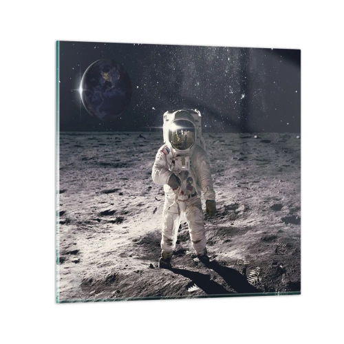 Cuadro sobre vidrio - Impresiones sobre Vidrio - Saludos desde la Luna - 30x30 cm