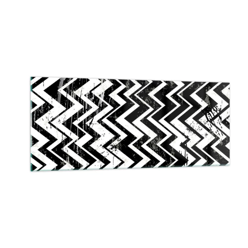 Cuadro sobre vidrio - Impresiones sobre Vidrio - Zig-blanco, zag-negro - 100x40 cm