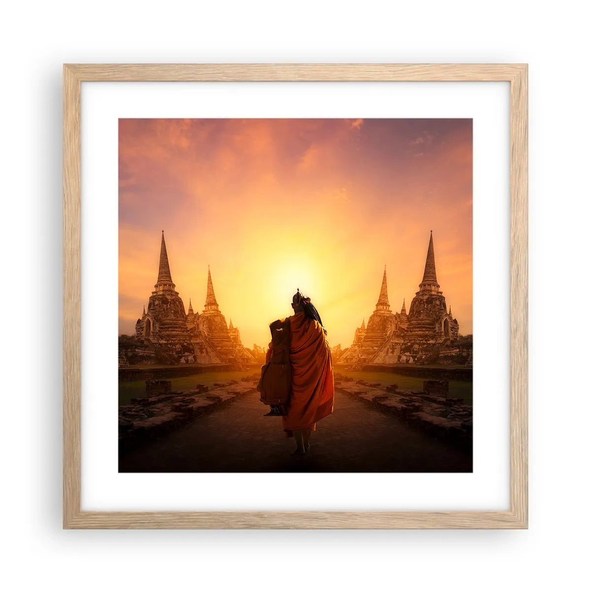 Póster en marco roble claro - En paz por la eternidad - 40x40 cm