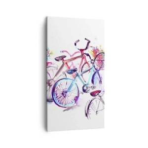 Cuadro sobre lienzo - Impresión de Imagen - Reunión de ciclistas - 45x80 cm