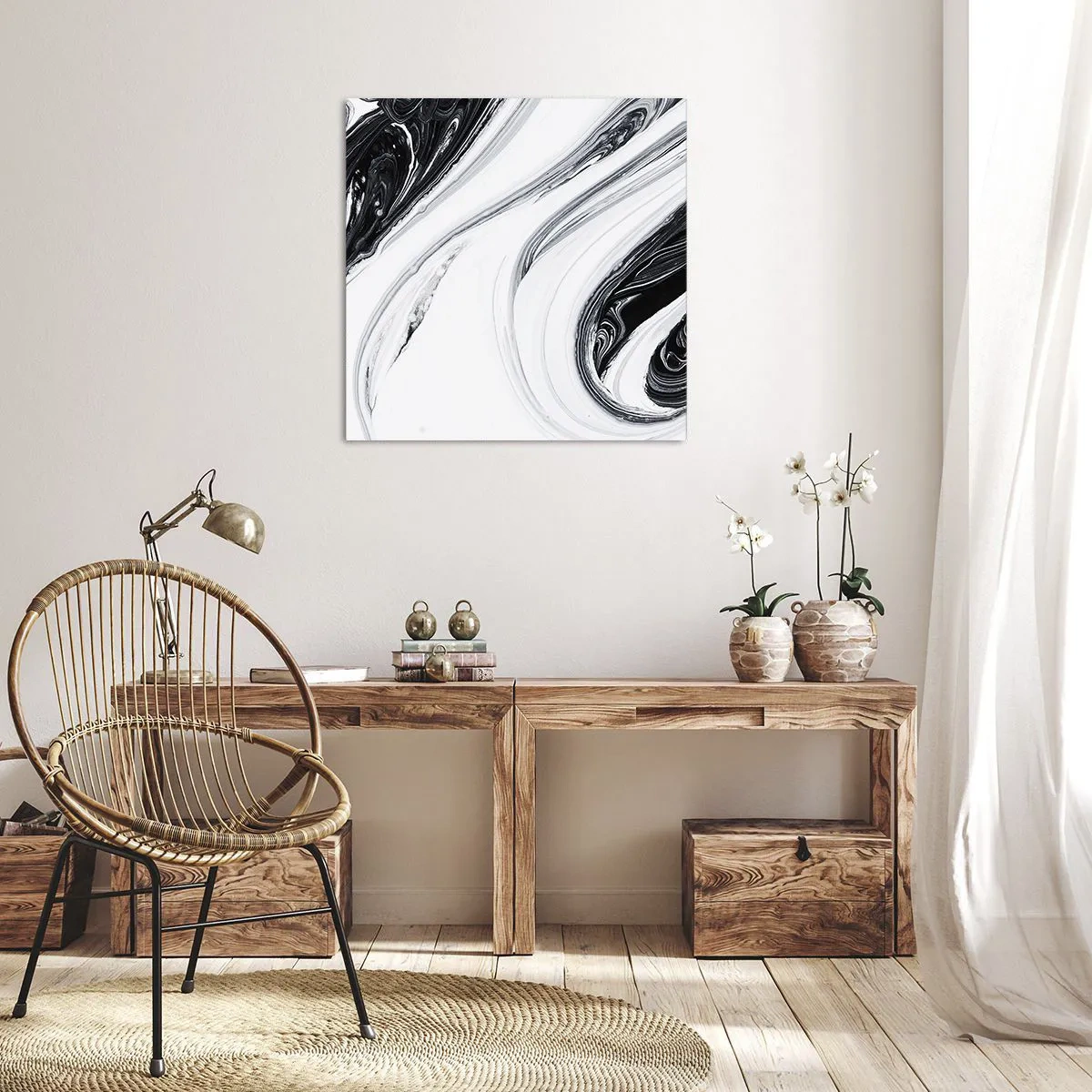 Cuadro sobre lienzo - Impresión de Imagen - Combinando opuestos - 60x60 cm