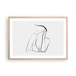 Póster en marco roble claro - En la ola de sueños - 70x50 cm