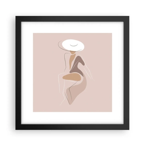 Póster en marco negro - Una auténtica dama - 30x30 cm