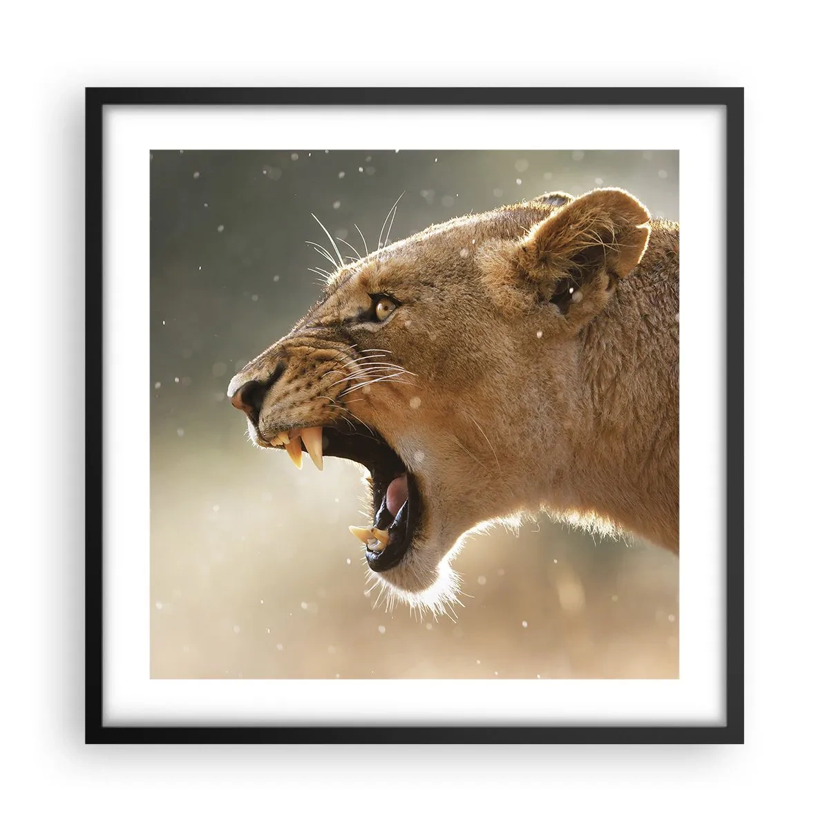 Póster en marco negro - Silencio, es mi turno de palabra - 50x50 cm