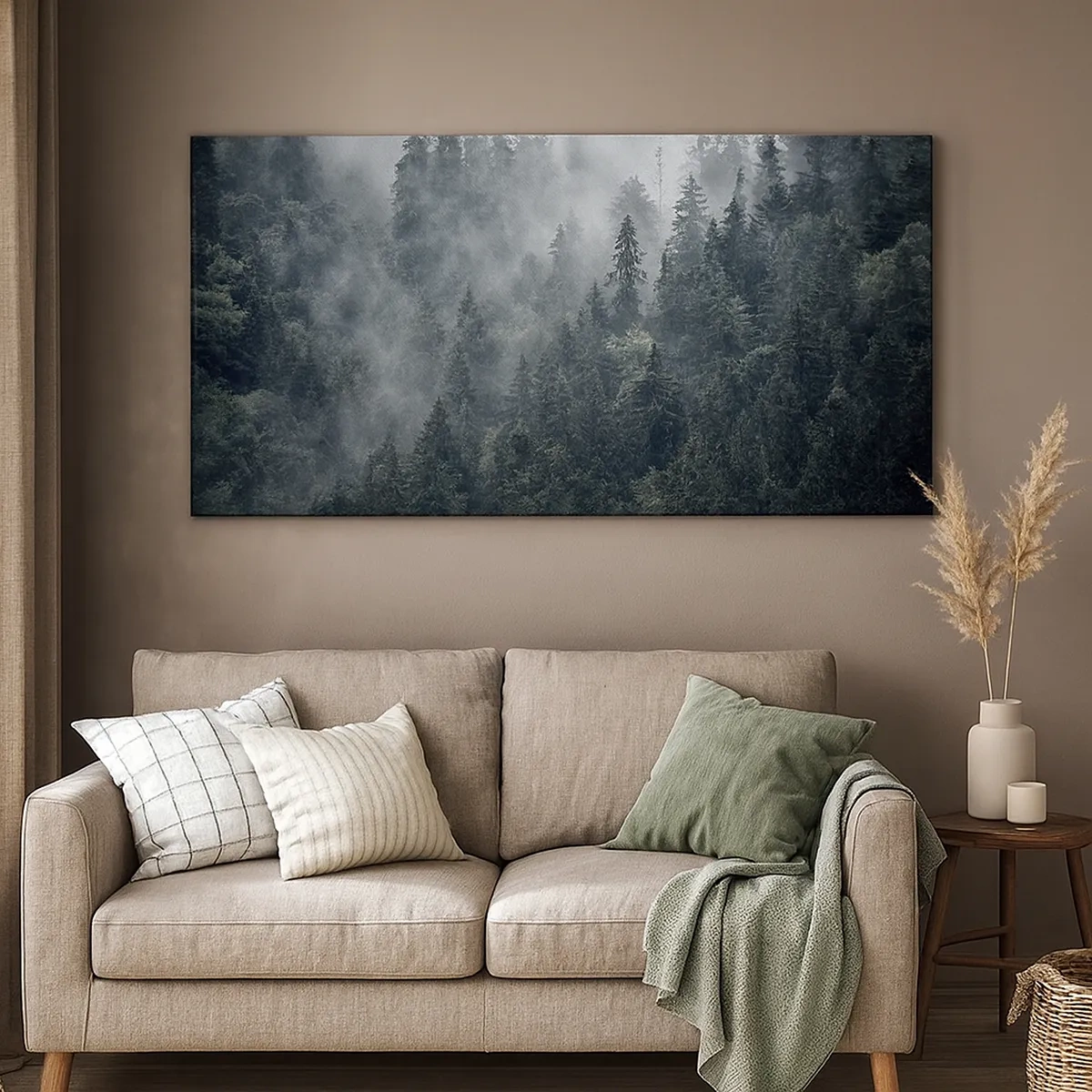 Cuadro sobre lienzo - Impresión de Imagen - Amanecer en el bosque - 30x30 cm