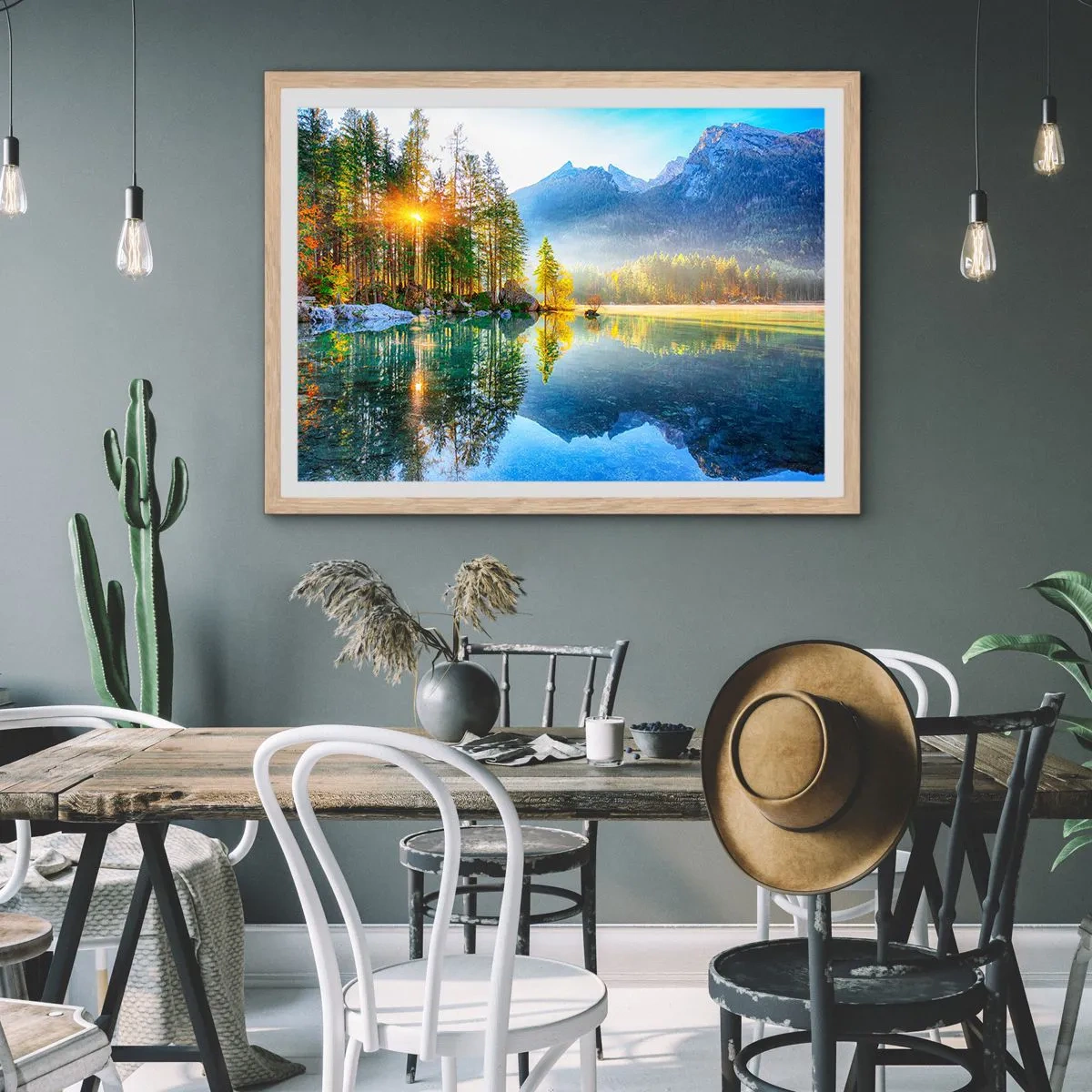 Póster en marco roble claro - Majestuosidad y dulzura - 40x30 cm