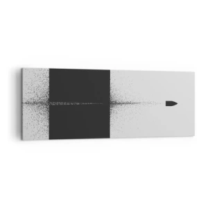 Cuadro sobre lienzo - Impresión de Imagen - Un proyectil simbólico de estilo minimalista y abstracto. - 140x50cm - Directa al objetivo - Decoración de pared moderna para salón y dormitorio ARTTOR