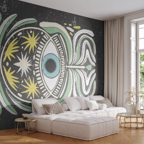 Fotomural Premium Canvas - Rituales tribales - bohemia, Ojo, Pastel - 300x210 cm