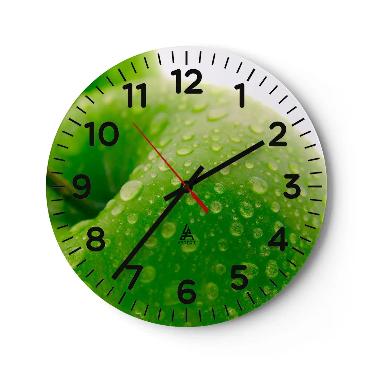 Reloj de pared - Reloj de vidrio - Frescor verde - 30x30 cm