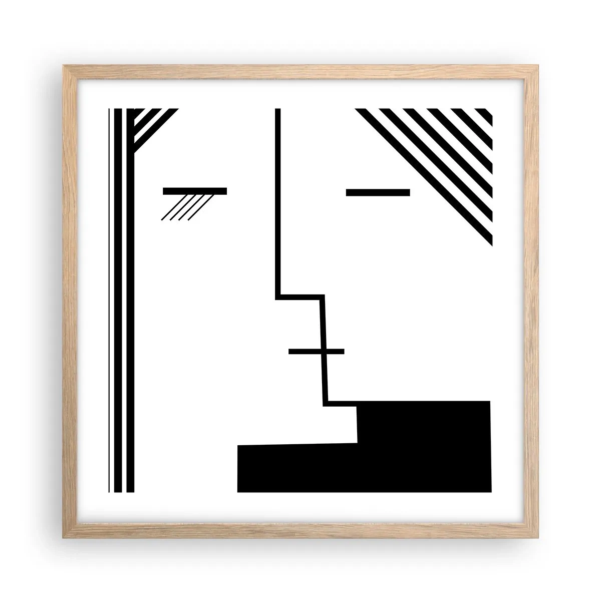 Póster en marco roble claro - Solo un beso - 50x50 cm