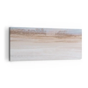 Cuadro sobre lienzo - Impresión de Imagen - Un paisaje sutil en tonos pastel de azul y beige. - 120x50cm - Paisaje ambiguo - Decoración de pared moderna para salón y dormitorio ARTTOR