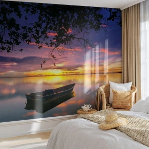 Fotomural Premium Sand - Un cielo de ensueño - Paisaje, Atardecer, Lago - 400x280 cm