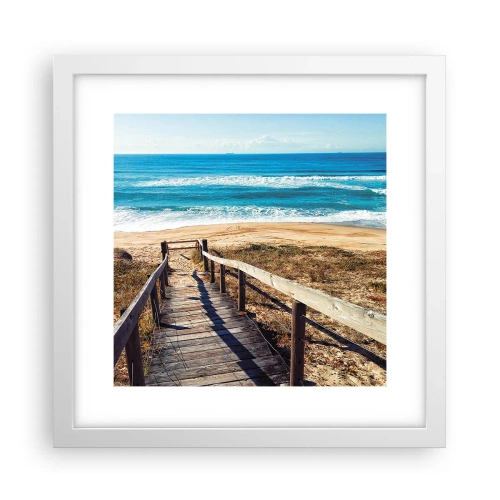 Póster en marco blanco - ¡Corre! - 30x30 cm