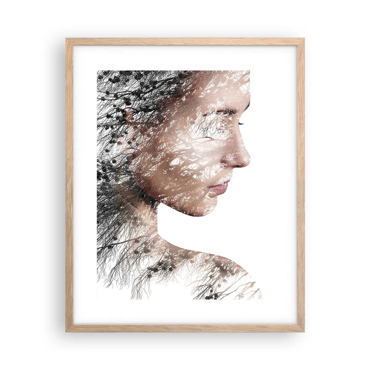 Póster en marco roble claro - Espíritu del bosque - 40x50 cm