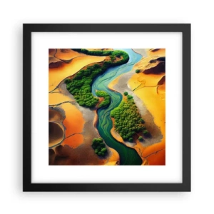 Póster en marco negro - Río que da vida - 30x30 cm