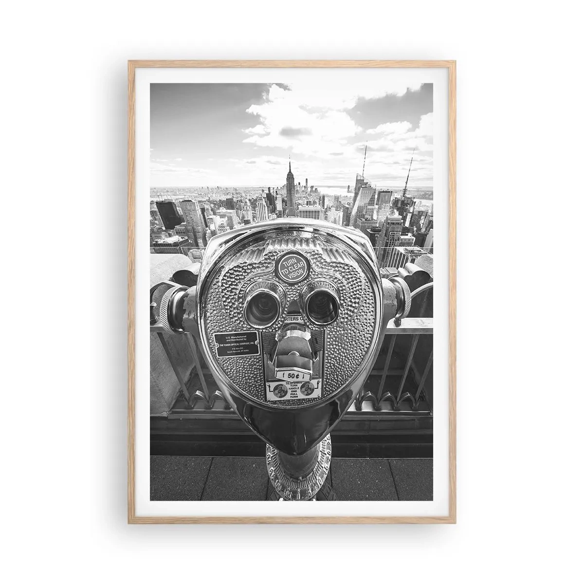 Póster en marco roble claro - Sobre la ciudad - 70x100 cm
