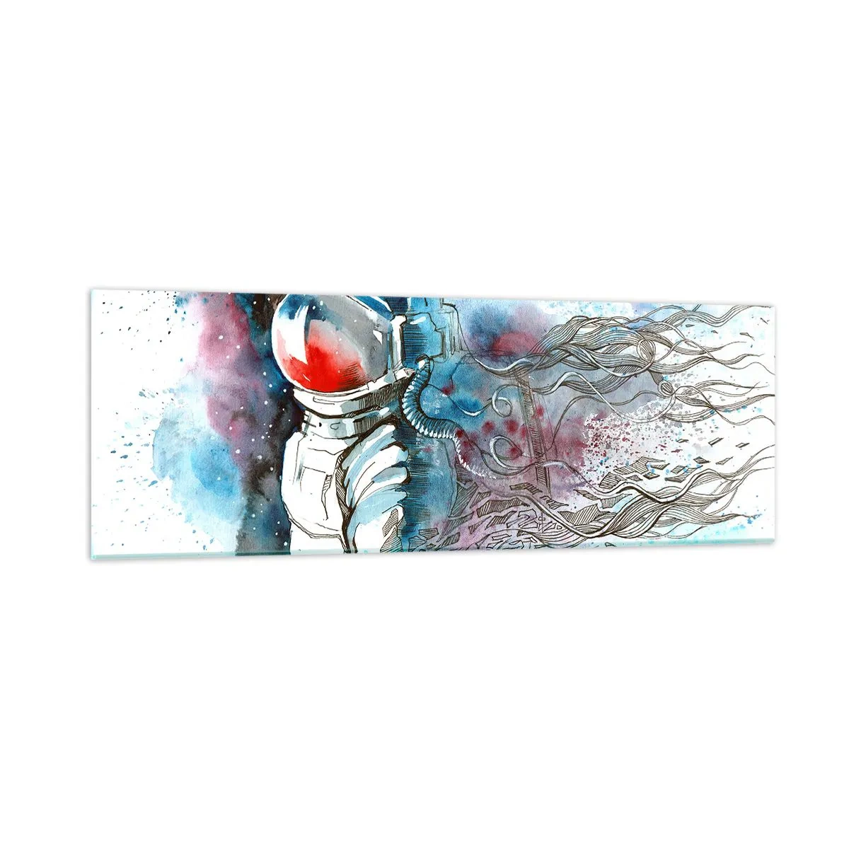 Cuadro sobre vidrio - Impresiones sobre Vidrio - A solas con el cosmos - 90x30 cm