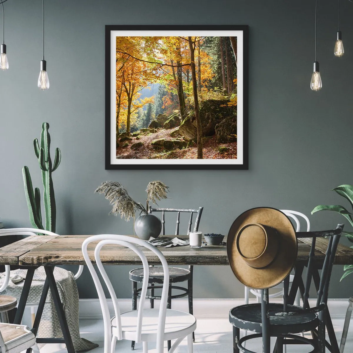 Póster en marco negro - Tiempo de descanso - 30x30 cm