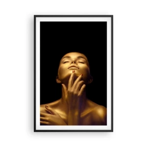 Póster en marco negro - Como seda dorada - 61x91 cm