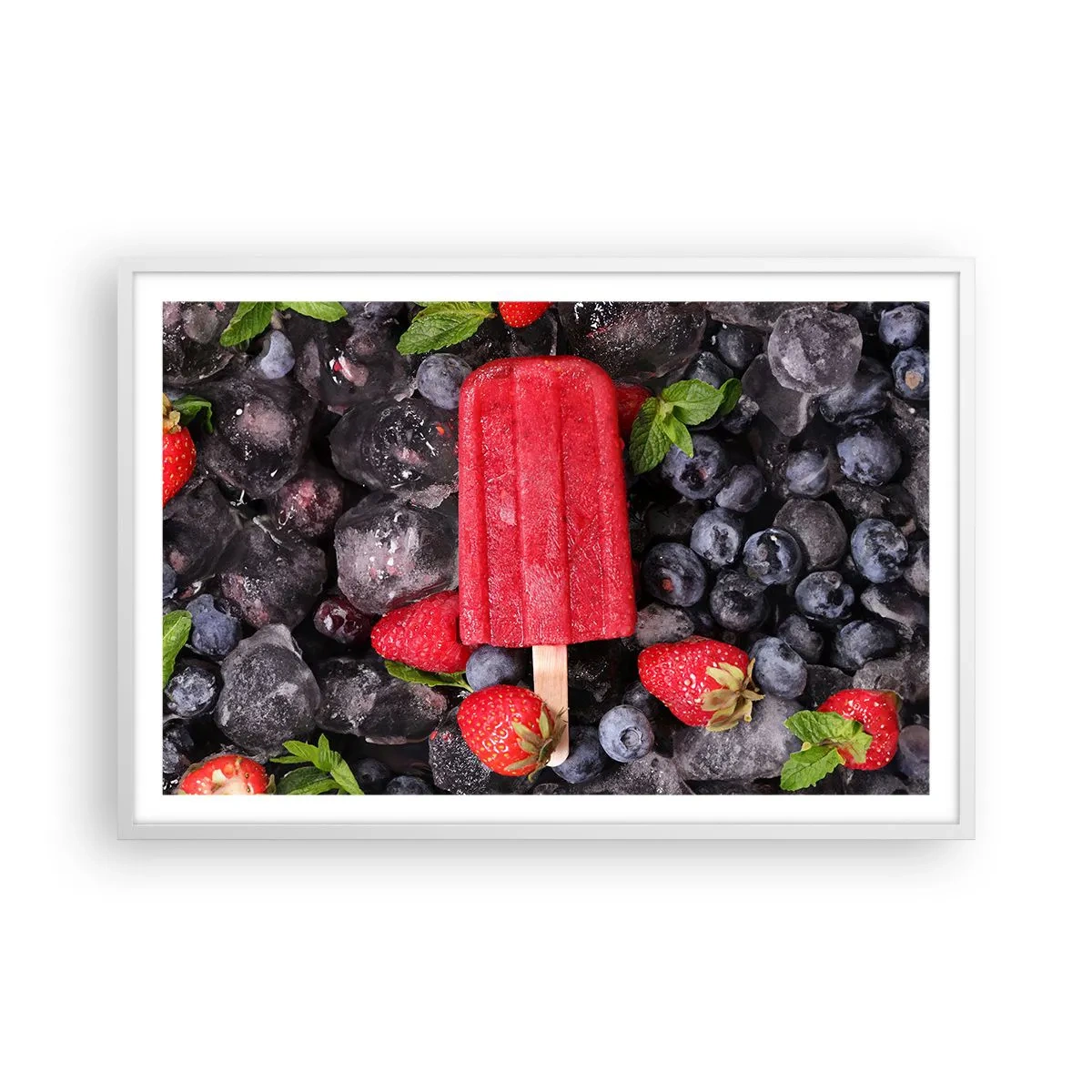 Póster en marco blanco - El sabor del verano caluroso - 91x61 cm