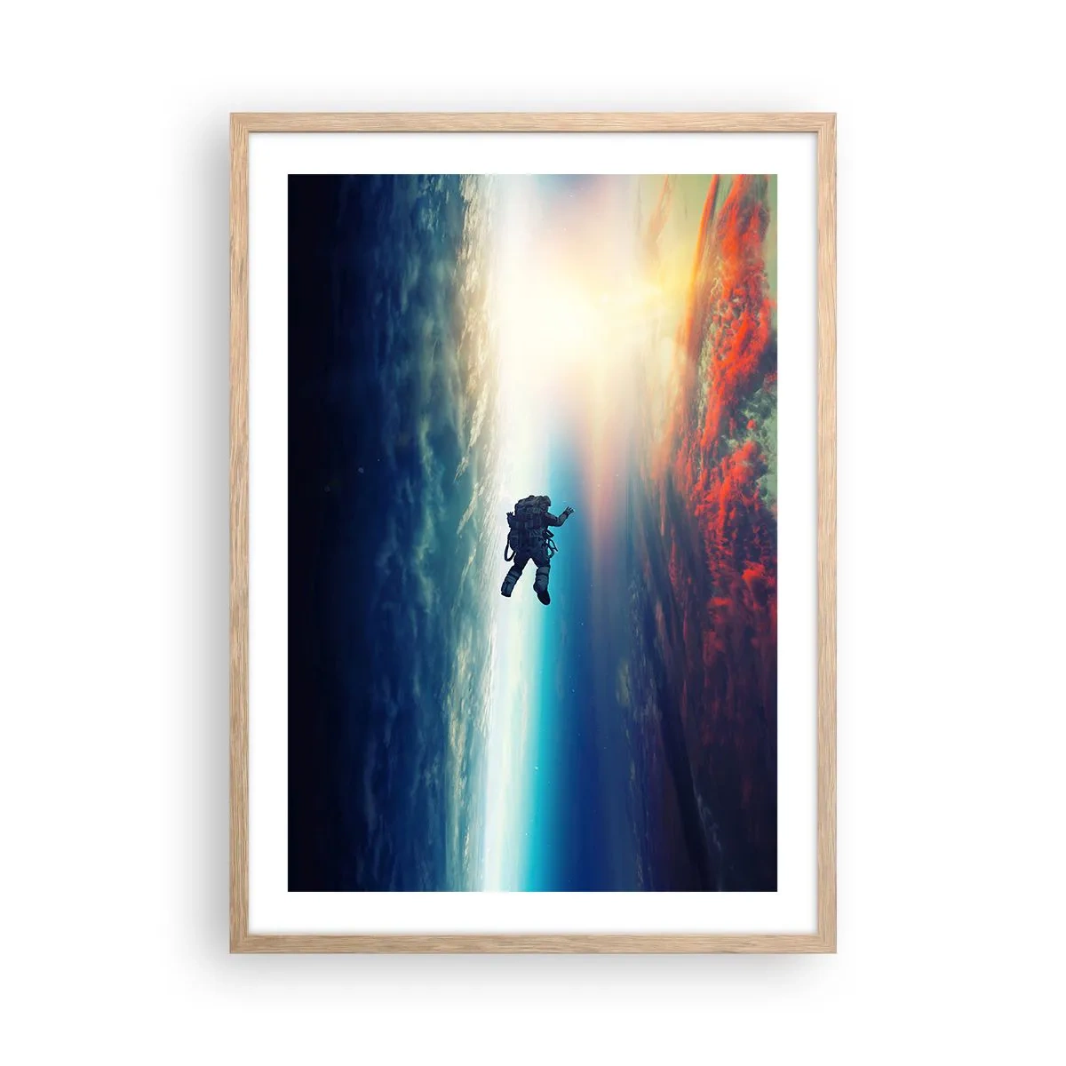 Póster en marco roble claro - Enfrentarse al universo - 50x70 cm