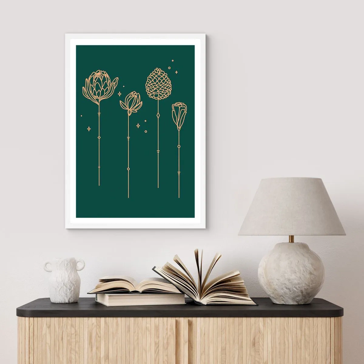 Póster en marco blanco - La familia vegetal - 40x50 cm