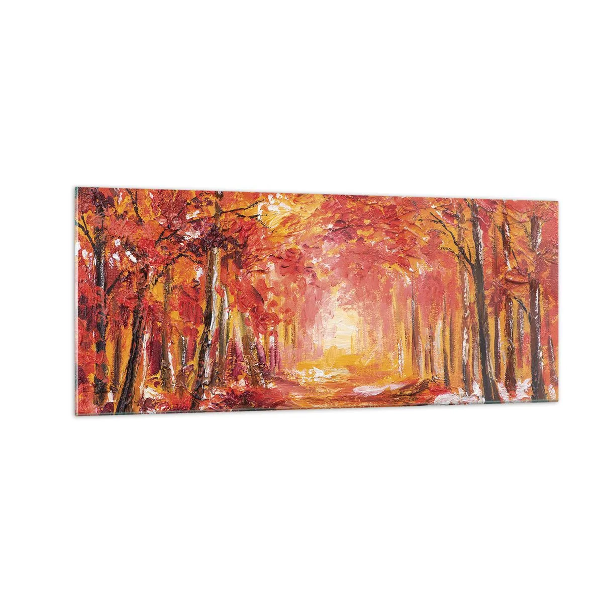 Cuadro sobre vidrio - Impresiones sobre Vidrio - Bosque de cobre - 100x40 cm