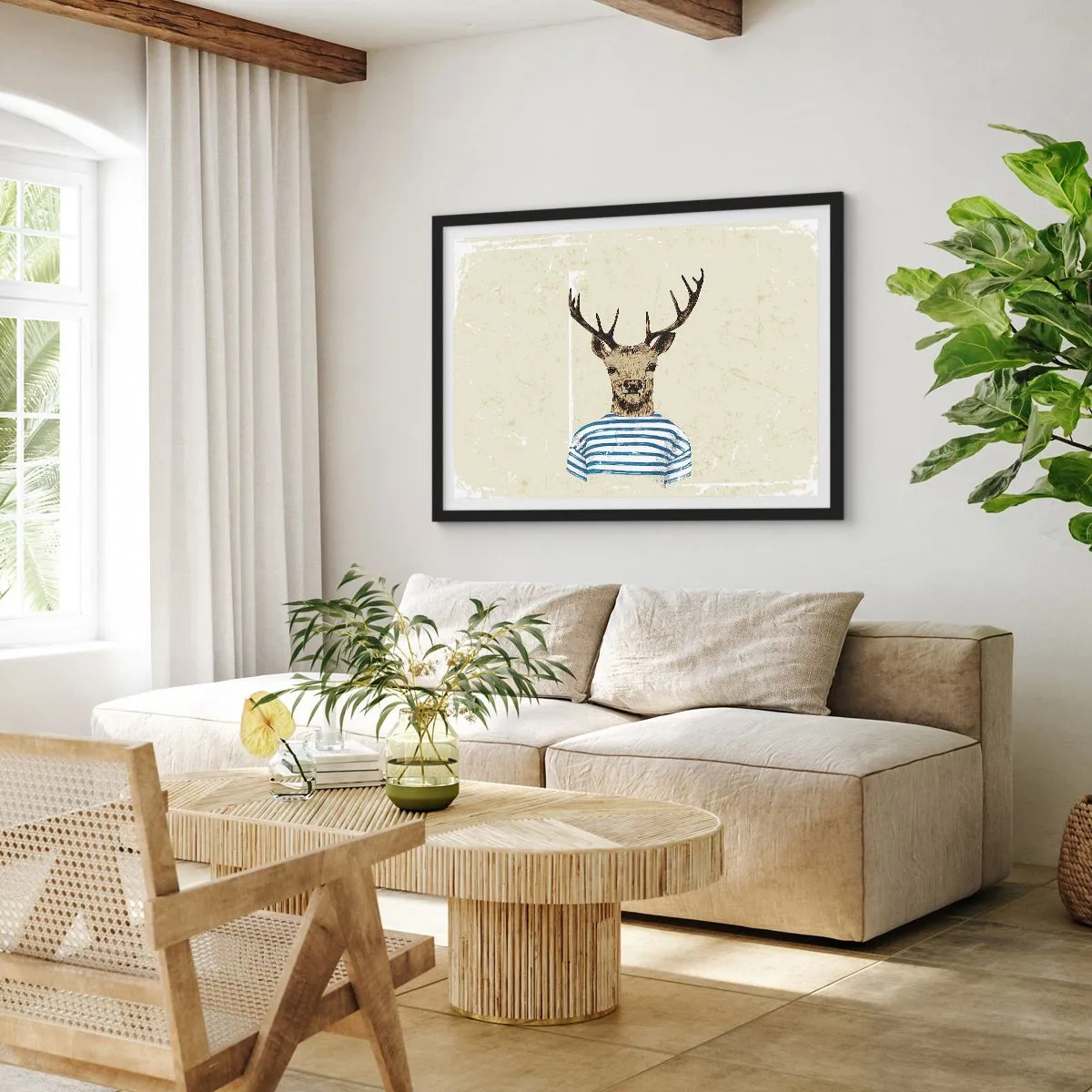 Póster en marco negro - Porque me gustan las camisas de rayas - 40x30 cm