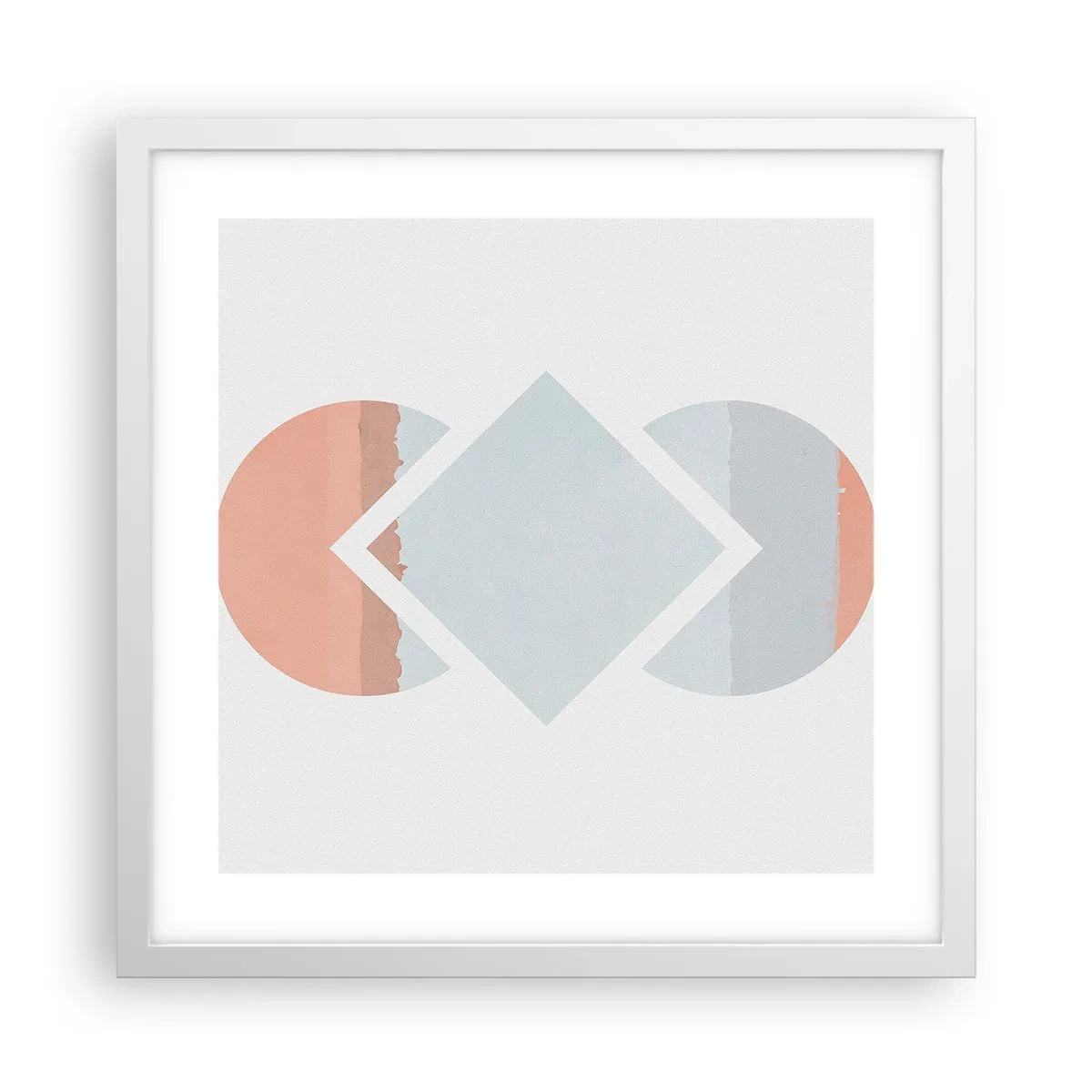 Póster en marco blanco - Arte geométrico - 40x40 cm