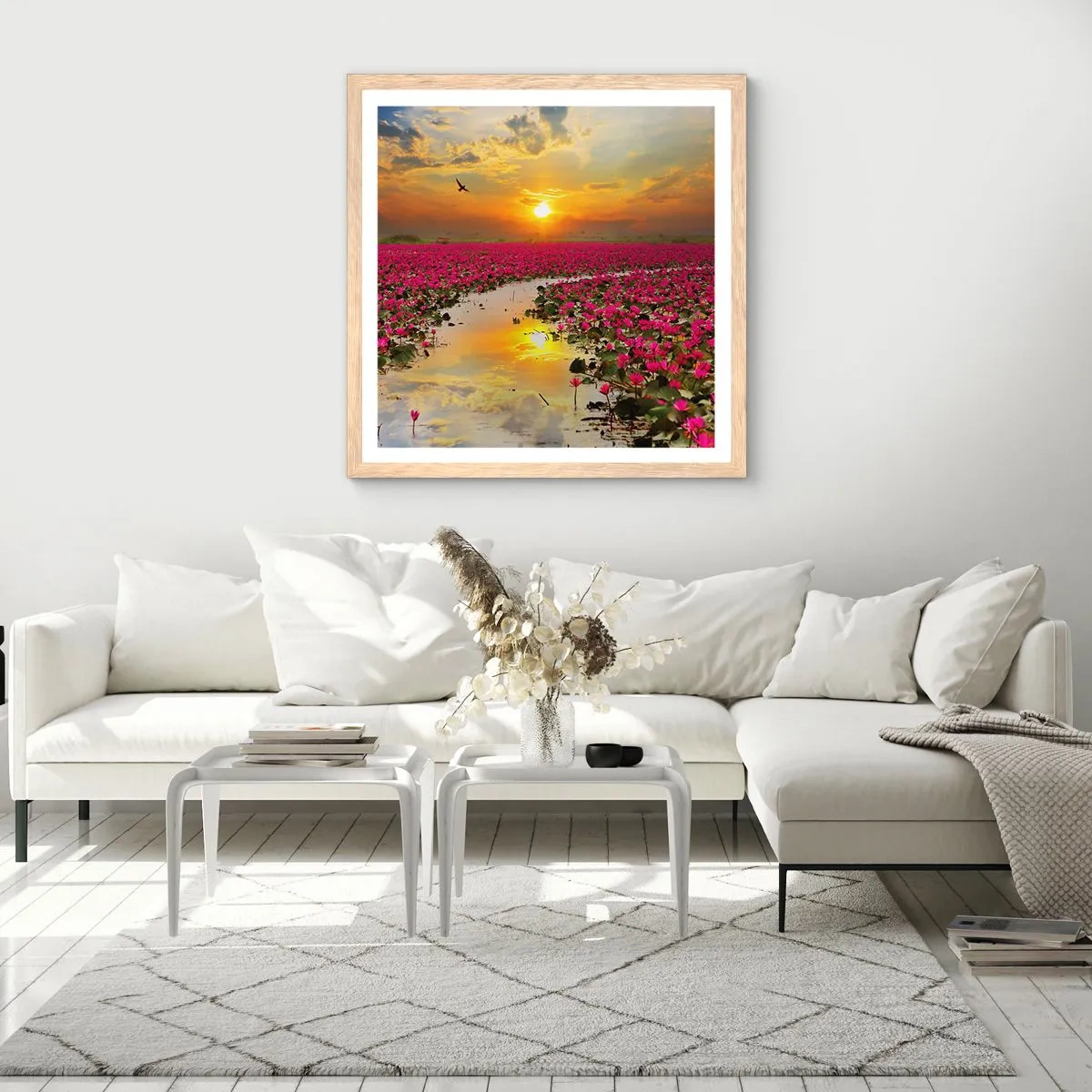 Póster en marco roble claro - La vida secreta del lago - 40x40 cm